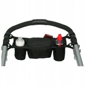 Akcesoria do fotelików - Organizer Do Wózka Na Napoje Butelkę Czarny Torba - miniaturka - grafika 1