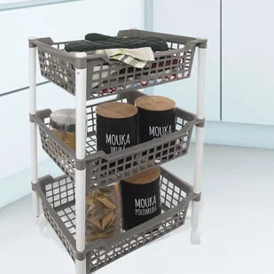 Orion Wózek, regał, organizer, szafka, koszyk 3-poziomowy, kuchenny, łazienkowy, na kółkach, do kuchni, łazienki, kuchenny 812607 - Pudła i pojemniki do przechowywania - miniaturka - grafika 4