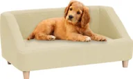 Legowiska dla psów - Vidaxl Sofa dla psa kremowa 85x50x39 cm lniana 171146 - miniaturka - grafika 1
