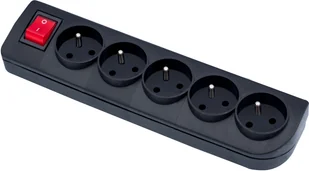 Elgotech Listwa przedłużacza 5 gniazdowa z uziemieniem czarna GN-50W-2 - Przedłużacze i rozgałęźniki - miniaturka - grafika 2