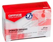 Spinacze i klipsy do papieru - Office products OFFICE PRODUCTS Spinacze okrągłe 25mm, 100szt., srebrne 18082515-19 - miniaturka - grafika 1