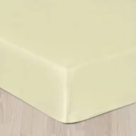 Prześcieradła - Dekoria Prześcieradło satynowe z gumką kremowe 200x220cm 748-322 - miniaturka - grafika 1