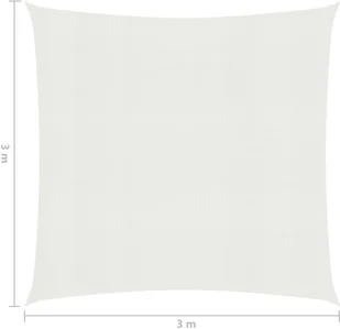 vidaXL Żagiel przeciwsłoneczny, 160 g/m, biały, 3x3 m, HDPE vidaXL - Parasole ogrodowe - miniaturka - grafika 6