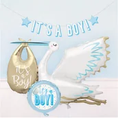 Baby shower i roczek - Unique Balon foliowy Bocian It''s a Boy - 1 szt. U56765 - miniaturka - grafika 1