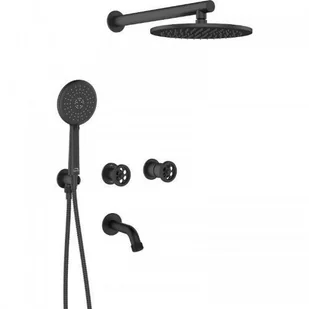 Laveo Bateria wannowo-natryskowa podtynkowa czarna MURO BAU 711P - Zestawy baterii łazienkowych - miniaturka - grafika 6