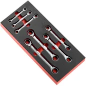 Klucze i nasadki - FACOM Moduł piankowy 7 kluczy oczkowych grzechotkowych 6x7-17x19 mm, MODM.64J7 - miniaturka - grafika 1