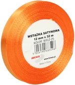 Pasmanteria - Brewis Wstążka dekoracyjna satynowa 12mm/32m pomarańczowa 25 - miniaturka - grafika 1