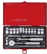 Zestawy narzędziowe - KING TONY Zestaw nasadek 2518MR, 1/4'', 6/8-kątne, 4-12 mm - miniaturka - grafika 1