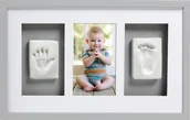 Ramki na zdjęcia - Pearhead Ramka na zdjęcie i odcisk rączki i stópki "3w1&quot zestaw szara MABL0005 - miniaturka - grafika 1