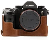 Akcesoria fotograficzne - MegaGear megagear "zawsze gotowa" prawdziwej skóry torba na aparat do Sony Alpha A9 Half-Bottom pokrowiec ochronny  wytrzymały, odporność na zarysowania i uderzenia MG1244 - miniaturka - grafika 1