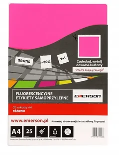 Emerson Etykiety uniwersalne 210x297 zielone 25ark. w opak. - Etykiety samoprzylepne i bloki etykiet - miniaturka - grafika 3
