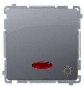 Wyłączniki światła i elektryczne - Kontakt Kontakt_Simon Przycisk światło z podświetleniem (moduł) 10AX. 250V. szybkozłącza srebrny mat BMS1L.01/43 - miniaturka - grafika 1