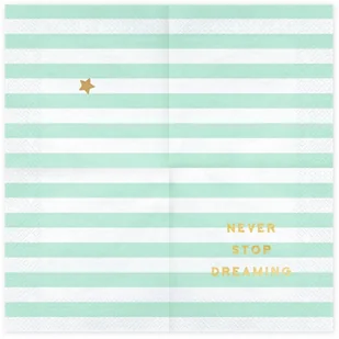 PartyDeco Serwetki "Yummy - Never Stop Dreaming", miętowy, 33 cm, 20 szt SP33-67-103 - Gadżety dla niej i dla niego - miniaturka - grafika 3