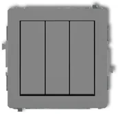 Wyłączniki światła i elektryczne - Karlik Deco szary mat łącznik potrójny 27DWP-7 27DWP-7 - miniaturka - grafika 1