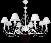 Lampy sufitowe - LIS Bona biały żyrandol z kloszami z tkaniny - miniaturka - grafika 1