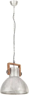 VidaXL Industrialna lampa wisząca, 25 W, srebrna, okrągła, 40 cm, E27 320529 - Lampy sufitowe - miniaturka - grafika 4