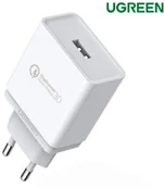 Ładowarki do telefonów - Ugreen CD122 szybka ładowarka sieciowa Quick Charge 3.0 18W 3A USB biały (10133) - miniaturka - grafika 1