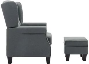 vidaXL Fotel z podnóżkiem, jasnoszary, tapicerowany tkaniną - Fotele - miniaturka - grafika 5