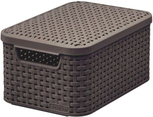 Curver Koszyk pojemnik z pokrywą S CURVER ciemny brąz 205839 - Pojemniki biurowe - miniaturka - grafika 4