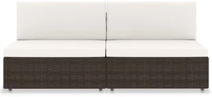 vidaXL Sofa modułowa 2-osobowa, rattan PE, brązowa - Sofy ogrodowe - miniaturka - grafika 2