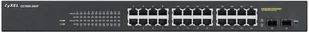 ZyXEL Communications GS1900-24E 24-port Desktop Gigabit Web Smart switch: 24x Gigabit metal, IPv6, 802.3az (Green), Easy set up wizard, fanless, 19" rackmount kit GS1900-24E-EU0101F - Przełączniki KVM - miniaturka - grafika 2