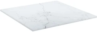 shumee Blat stołu biały 30x30 cm 6 mm szkło ze wzorem marmuru - Blaty meblowe i parapety okienne - miniaturka - grafika 4