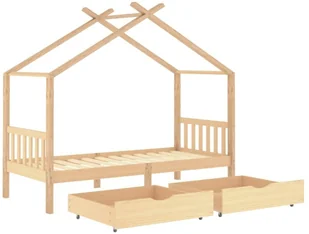 VidaXL Lumarko Łóżko dziecięce z szufladami, lite drewno sosnowe, 90x200 cm 322147 VidaXL - Łóżeczka i kojce - miniaturka - grafika 5