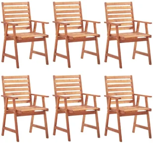 vidaXL Krzesła ogrodowe z poduszkami, 6 szt., lite drewno akacjowe! 3078369 - Fotele i krzesła ogrodowe - miniaturka - grafika 2