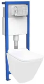 Stelaże i zestawy podtynkowe do WC - Lavita Lavita Lago Zestaw Toaleta WC 49x34,5 cm bez kołnierza + deska wolnoopadająca + stelaż biały 5908211491950+5908211494838 - miniaturka - grafika 1