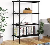 Regały - vidaXL 4-poziomowy regał czarny 80x40x130 cm 336343 - miniaturka - grafika 1