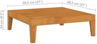 VidaXL Stół ogrodowy, 68,5x68,5x24 cm, lite drewno akacjowe! 312154 - Sofy ogrodowe - miniaturka - grafika 5
