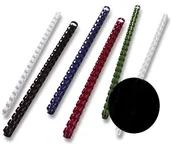 Bindownice - GBC bx211210 plastikowe grzbiety do zmieści się w/bindownicy, A4, 21 pierścieni, 12 MM, czarny 14 mm BX211410 - miniaturka - grafika 1