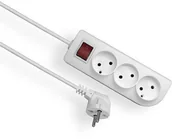 Przedłużacze i rozgałęźniki - Elgotech Przedłużacz 3 gniazdowy bez uziemienia z wyłącznikiem 2x1 5m Biały PSN-35W - miniaturka - grafika 1