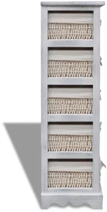 Drewniany regał z 5 koszykami biały - Szafki łazienkowe - miniaturka - grafika 5