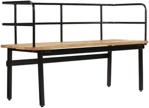 vidaXL Ławka, 120x40x70 cm, lite drewno mango vidaXL - Ławki do przedpokoju - miniaturka - grafika 5