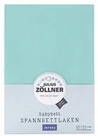 Prześcieradła dla dzieci - Zollner Julius prześcieradło z gumką na łóżko dziecięce, wymiary: 60 x 120 / 70 x 140 cm, w różnych kolorach miętowy - miniaturka - grafika 1