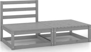 vidaXL 2-cz. zestaw mebli wypoczynkowych do ogrodu, szary, sosnowy - Komplety wypoczynkowe - miniaturka - grafika 2