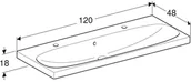 Umywalki - Geberit Ceramika Acanto Umywalka meblowa 120x48 cm z 2 otworami na baterie z przelewem biała 501.880.00.1 - miniaturka - grafika 1