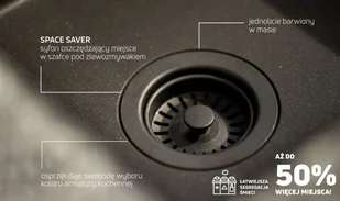 Deante Syfon zlewozmywakowy czarny Space Saver - Syfony - miniaturka - grafika 4