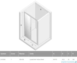 NEW TRENDY New Varia drzwi przesuwne 100x190 cm szkło przejrzyste D-0189A | - Akcesoria do armatury i ceramiki - miniaturka - grafika 2