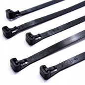 Inne mocowania - Opaski Kablowe Otwieralne 150/7.5 Czarne Trytki - miniaturka - grafika 1