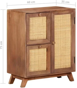 vidaXL Lumarko Szafka, 60 x 35 x 75 cm, lite drewno mango 323596 - Szafki do salonu - miniaturka - grafika 9