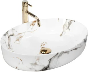 Rea Umywalka nablatowa biała QUEEN U1232 - Umywalki - miniaturka - grafika 3