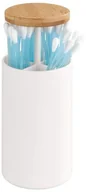 Akcesoria łazienkowe - Wenko Pojemnik na patyczki do uszu LARESA biały 23744100 - miniaturka - grafika 1