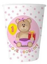GoDan Kubeczki papierowe "Moje 1 Urodziny", różowe, 6 szt - Baby shower i roczek - miniaturka - grafika 2
