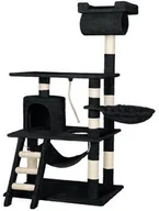 Drapaki dla kotów - TecTake Drapak dla kota Stokeley 141 cm czarny 402277 - miniaturka - grafika 1