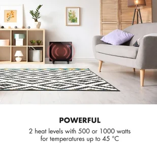 Klarstein Klarstein Bornholm Single Smart, grzejnik konwekcyjny, 1000 W, sterowanie przy użyciu aplikacji, czarny ACO7-BrnhlmSnglSmrtB - Ogrzewanie przenośne - miniaturka - grafika 4