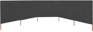 vidaXL Parawan 5-skrzydłowy z tkaniny, 600x160 cm, antracytowy vidaXL - Parawany - miniaturka - grafika 3