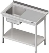 Stoły gastronomiczne - Stalgast Stół ze zlewem jednokomorowym z półką W1400xD600xH850 mm (980706140) - miniaturka - grafika 1