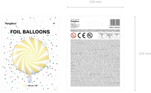 PartyDeco Balon foliowy Cukierek, 45cm, jasnożółty - Kubki dla dzieci - miniaturka - grafika 4